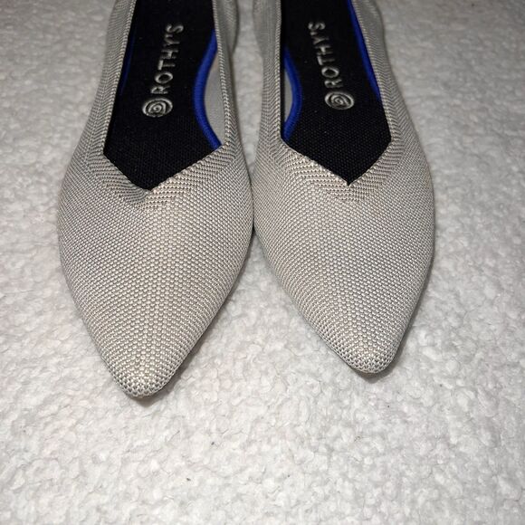 ROTHY'S Womens Size 12 The Point Ballet Flats Shoes Birdseye Gray Comfort - Picture 6 of 11